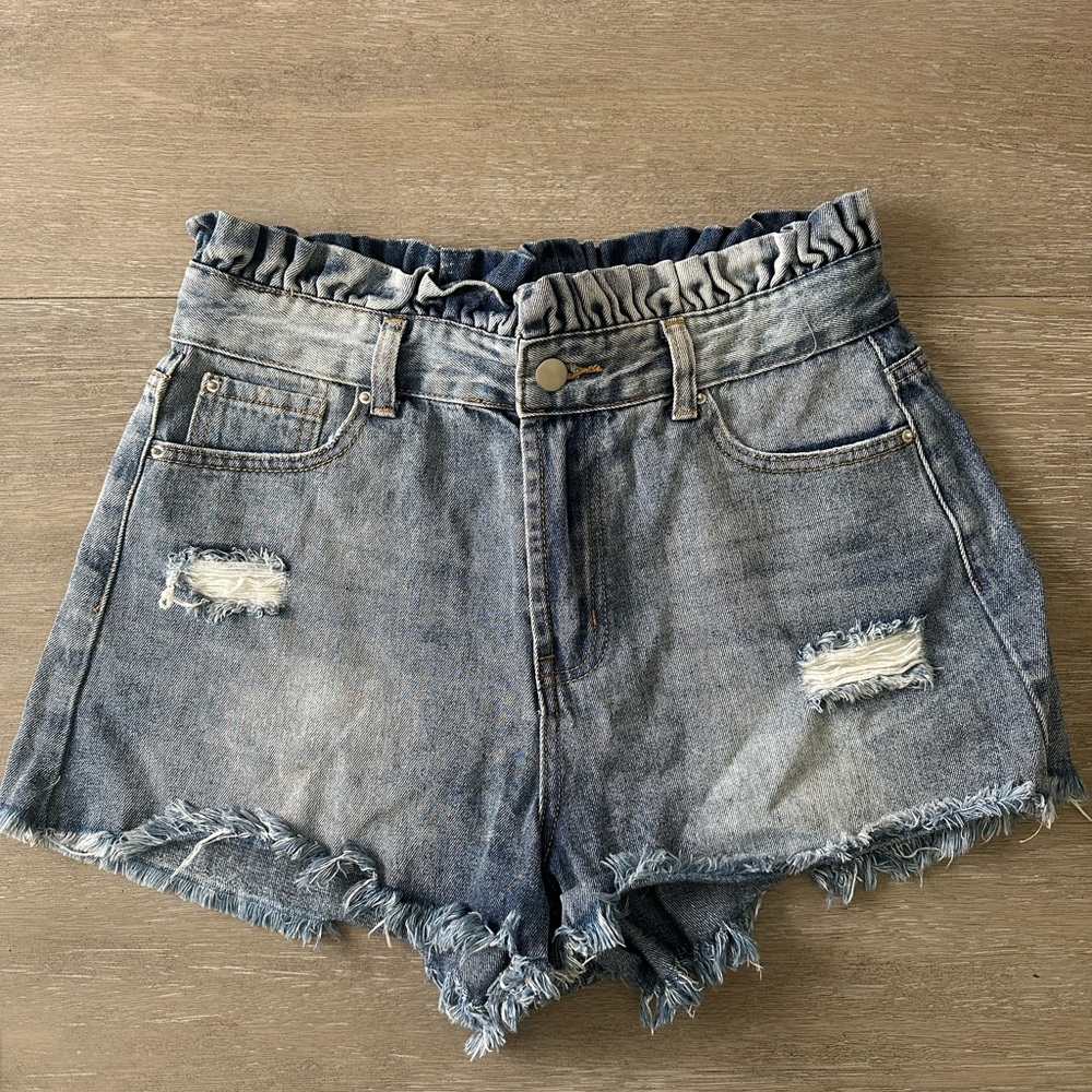 Hayden Blue Distressed Jean Shorts